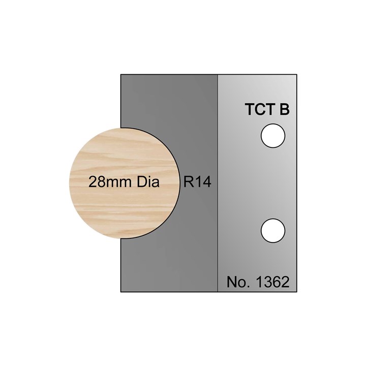 28mm Dia (R14) Dowel Profile Cutter in TCT - 1362