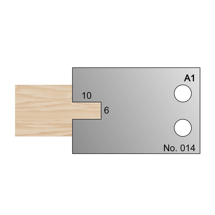 6 x 10mm T & G Profile Cutter in HSS - 014