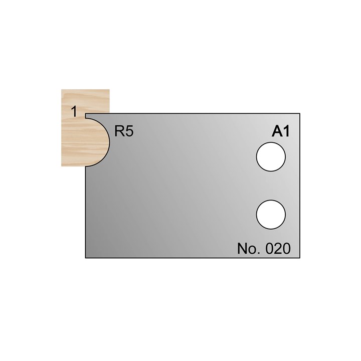R5 w/ 1mm Quirk Cockbead Profile Cutter in HSS - 020