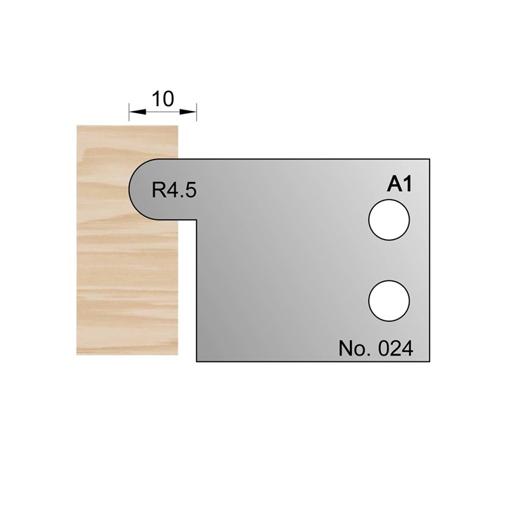 10mm & R4.5 Drip and Groove Profile Cutter in HSS - 024
