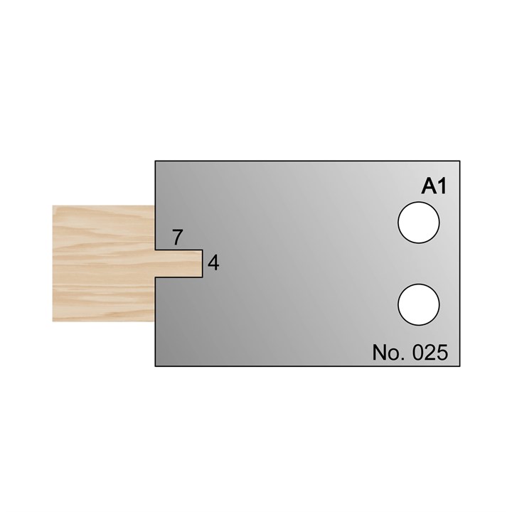 7 x 4mm T & G Profile Cutter in HSS - 025