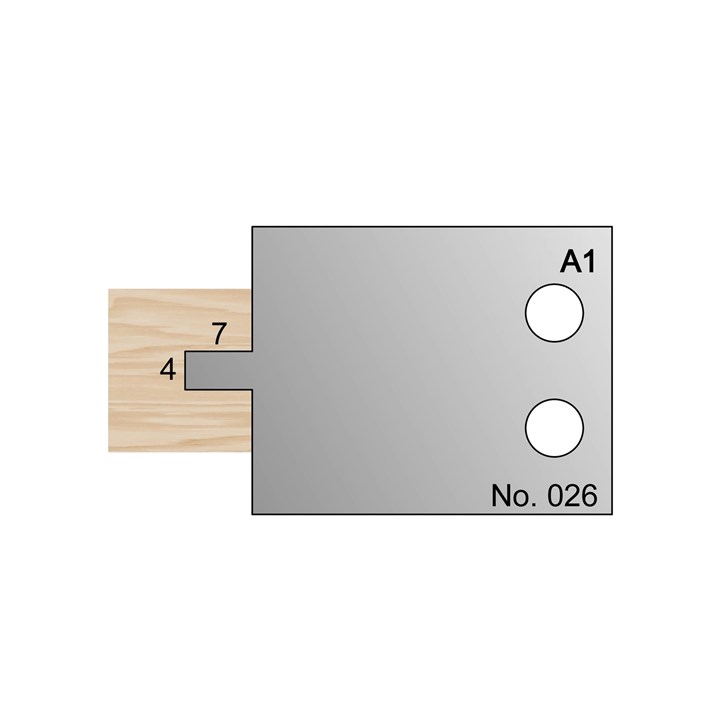 7 x 4mm T & G Profile Cutter in HSS - 026