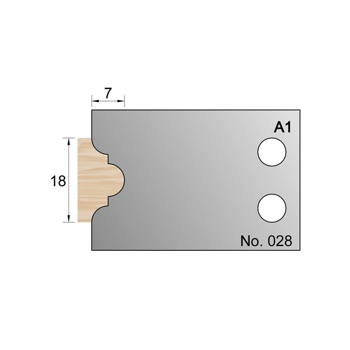 18 x 7mm Glazing Bar Profile Cutter in HSS - 028