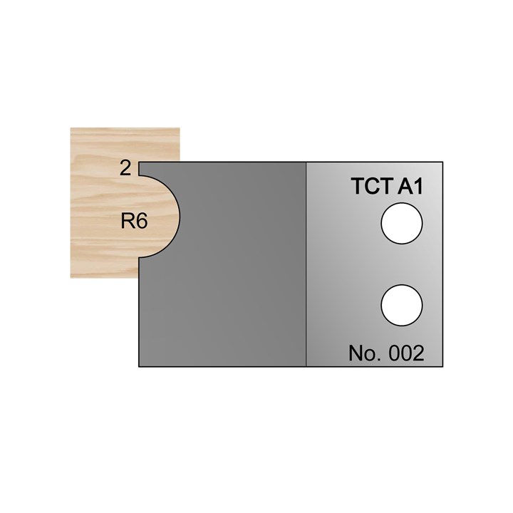 12mm Dia (R6) Cockbead w/ 2mm Quirk Profile Cutter in TCT - 002