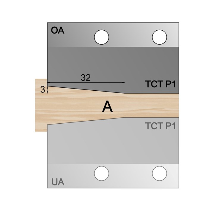 OA - Over-wood 32 x 3mm Bevel Panel Cutter in TCT