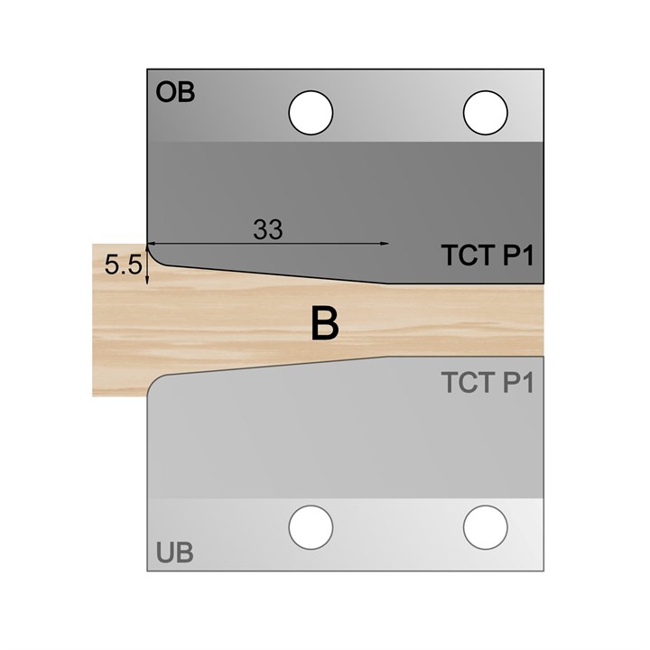 OB - Over-wood 33 x 2.5mm Bevel Panel Cutter in TCT