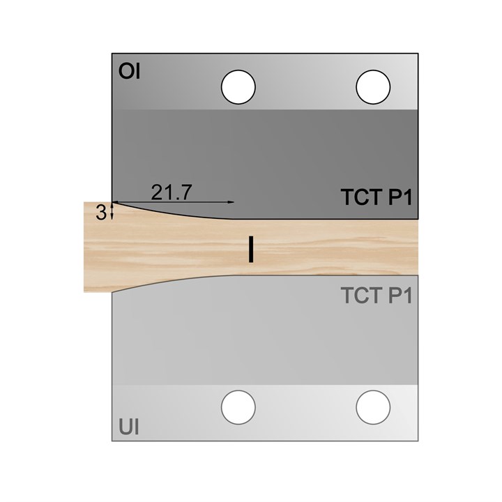 OI - Over-wood 22 x 3mm Ellipsis Panel Cutter in TCT
