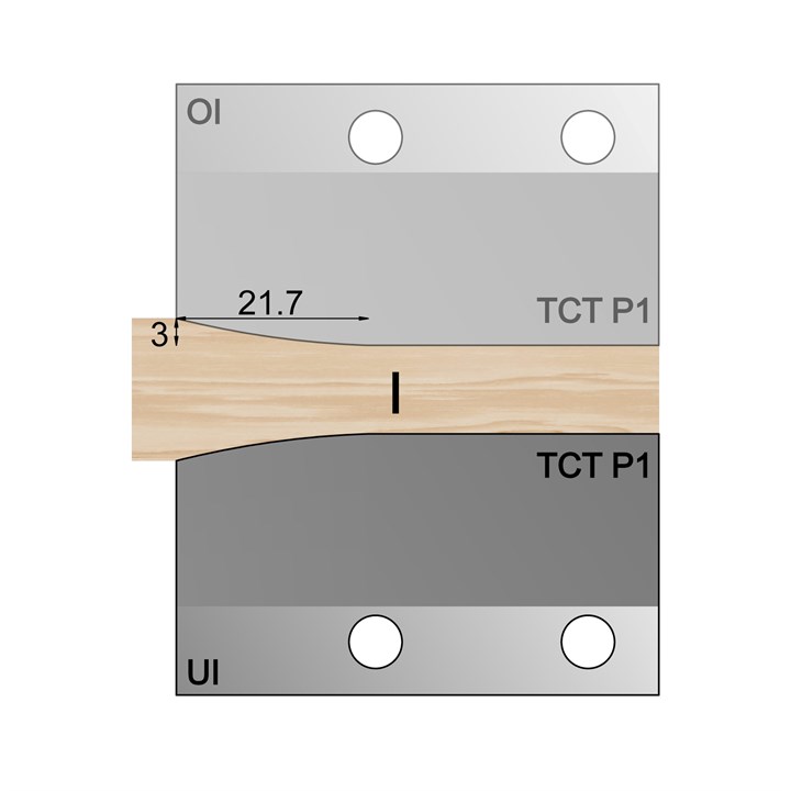 UI - Under-wood 22 x 3mm Ellipsis Panel Cutter in TCT