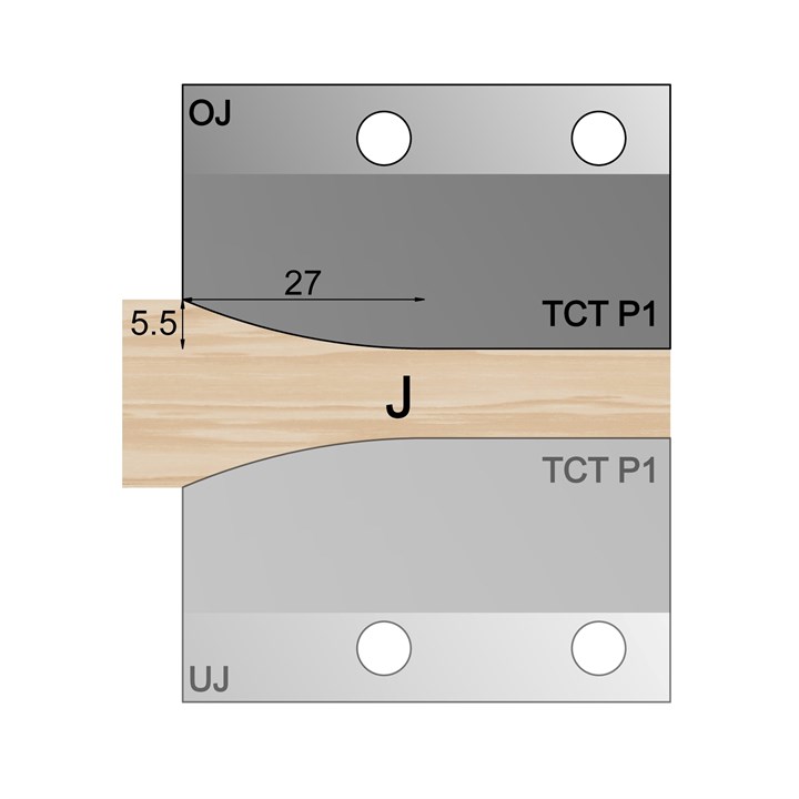 OJ - Over-wood 27.5 x 5.5mm Ellipsis Panel Cutter in TCT