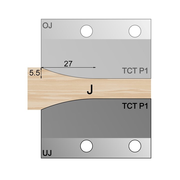 UJ - Under-wood 27.5 x 5.5mm Ellipsis Panel Cutter in TCT