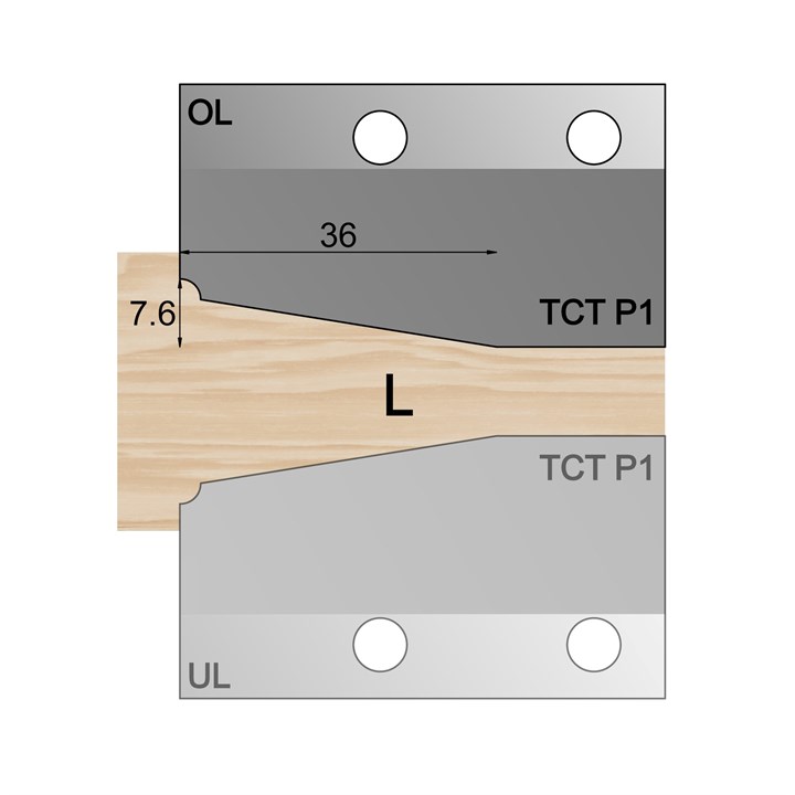 OL - Over-wood 35.5 x 8mm Bevel Panel Cutter in TCT