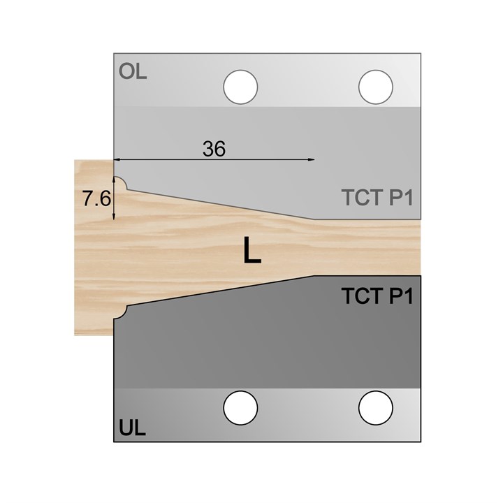 UL - Under-wood 35.5 x 8mm Bevel Panel Cutter in TCT