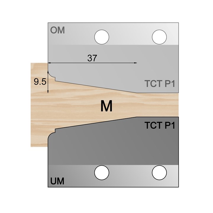 UM - Under-wood 37 x 9.5mm Bevel Panel Cutter in TCT