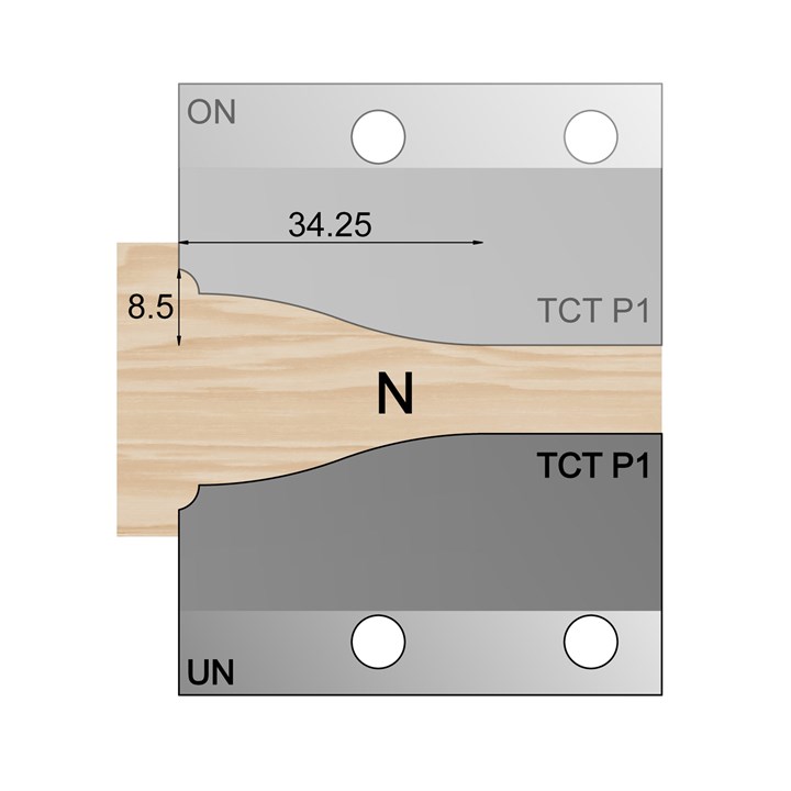 UN - Under-wood 34.5 x 8.5mm Lambs Tongue Panel Cutter in TCT