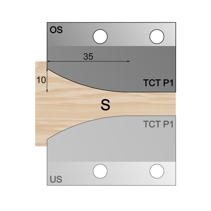 OS - Over-wood 35 x 10mm Ellipsis Panel Cutter in TCT