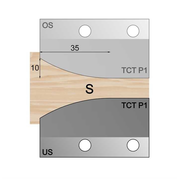 US - Under-wood 35 x 10mm Ellipsis Panel Cutter in TCT