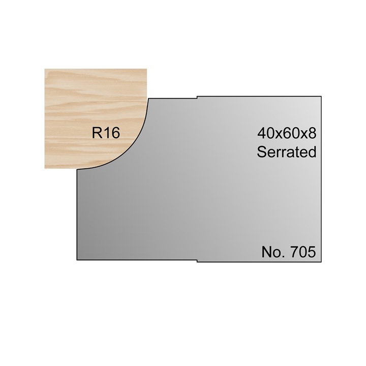 R16 Serrated Profile Cutter in HSS - 705