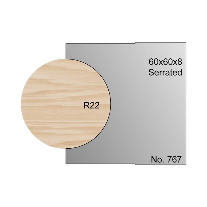 44mm Dia (R22) Dowel Serrated Profile Cutter in HSS - 767