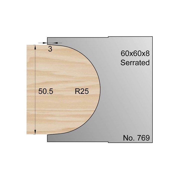 R25 Serrated Profile Cutter in HSS - 769