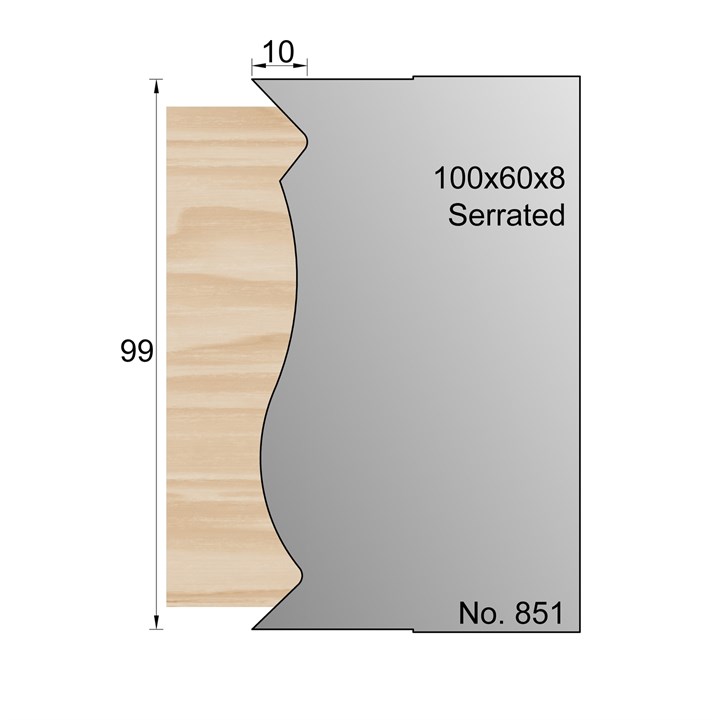 99 x 10mm Serrated Profile Cutter in HSS - 851