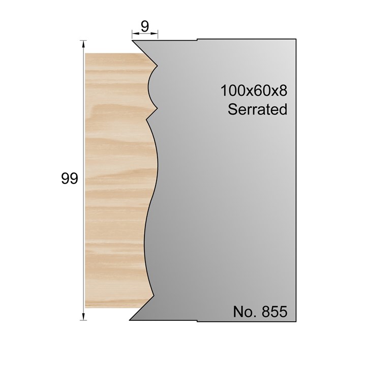 99 x 9mm Serrated Profile Cutter in HSS - 855