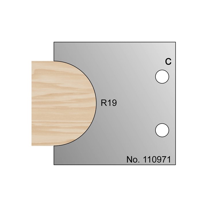 38mm Dia (R19) Nosing Profile Cutter in HSS - 110971