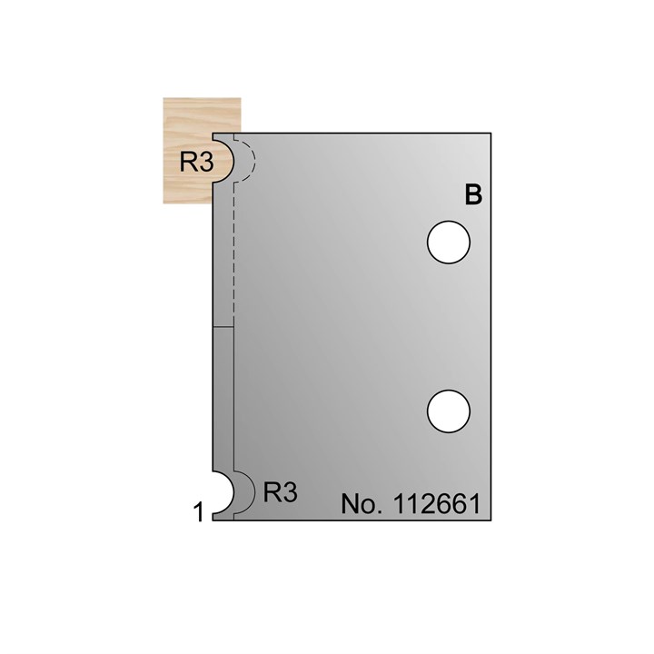 6mm Dia (R3) w/ 1mm Quirk Cockbead Profile Cutter - 112661