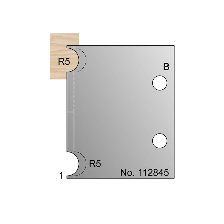 R5 w/ 1mm Quirk Cockbead Profile Cutter in HSS - 112845