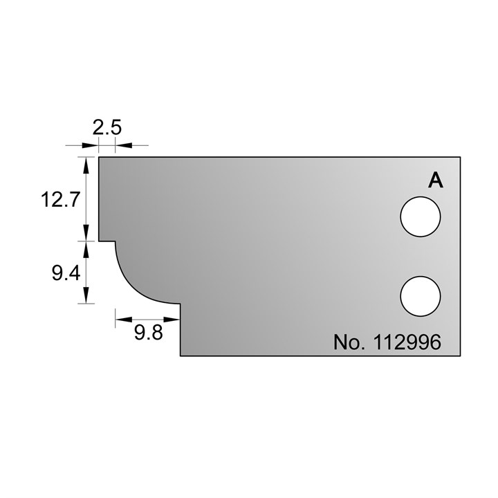 9.4 x 9.8mm w/ 12.7 x 2.5mm Quirk Ovolo Scribe Cutter in HSS - 112996 (Prev. 52984)