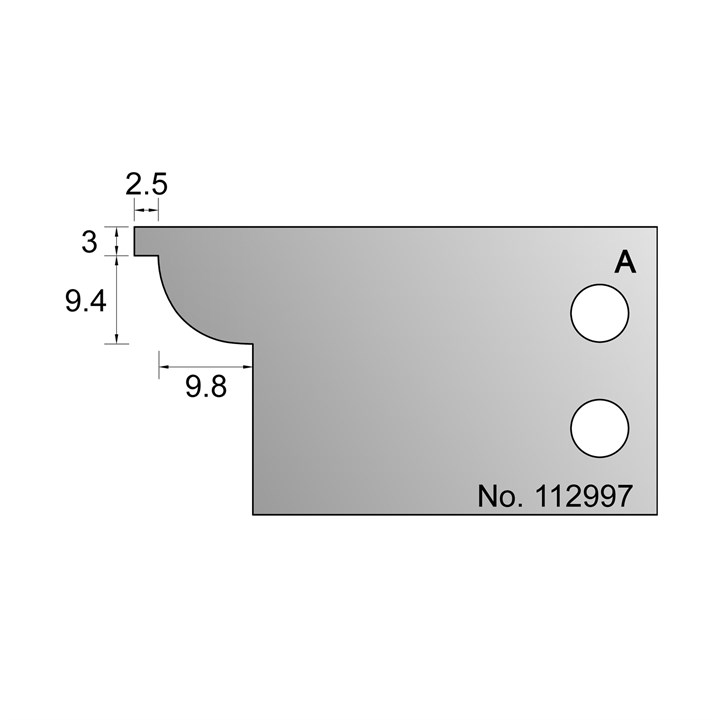 9.4 x 9.8mm w/ 3 x 2.5mm Quirk Scribe Cutter in HSS - 112997 (Prev. 52981)