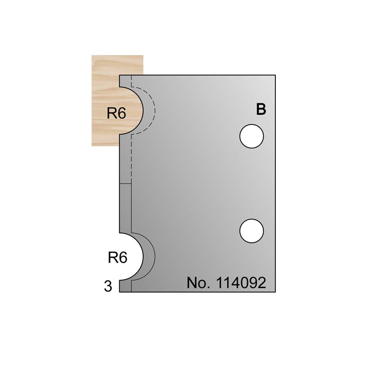 12mm Dia (R6) w/ 3mm Quirk Cockbead Profile Cutter - 114092