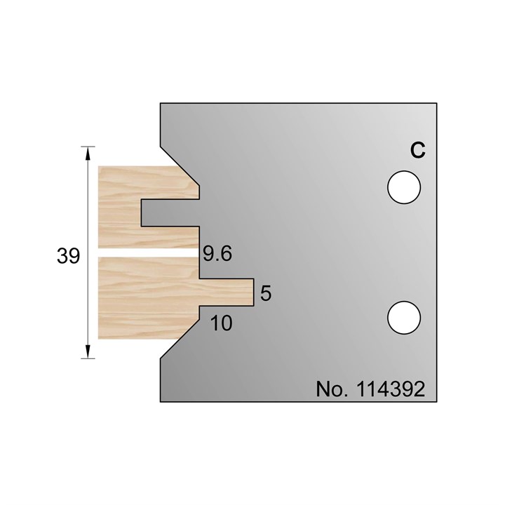 5 x 10mm T&G Profile Cutter in HSS - 114392