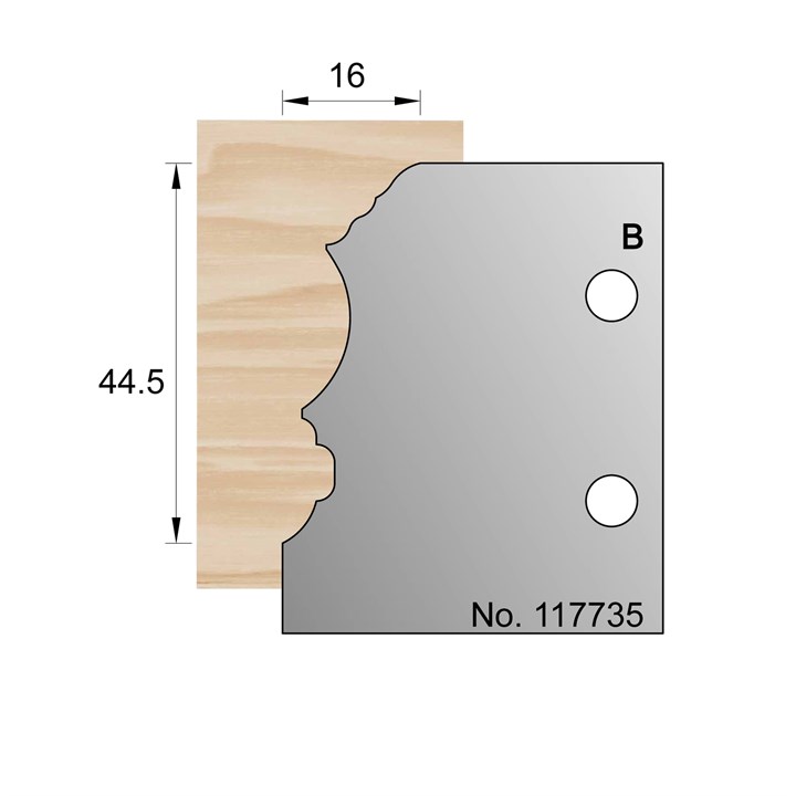 63142 44.5 x 16 Decorative Profile Cutter in HSS