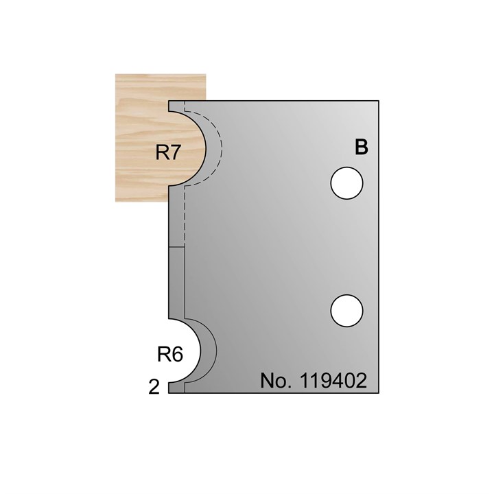 12mm & 14mm Dia (R6 & R7) w/ 2mm Quirk Cockbead Profile Cutter in HSS - 119402