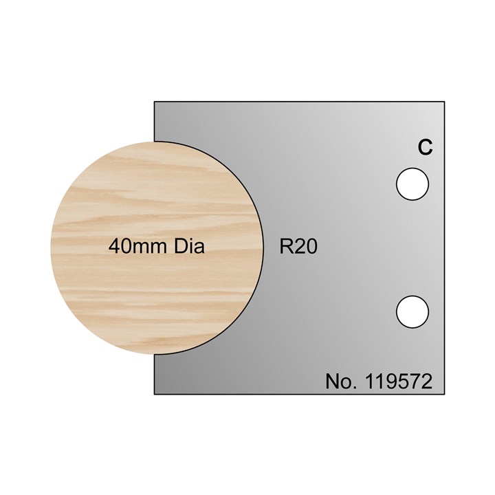 40mm Dia (R20) Dowel Profile Cutter in HSS - 119572