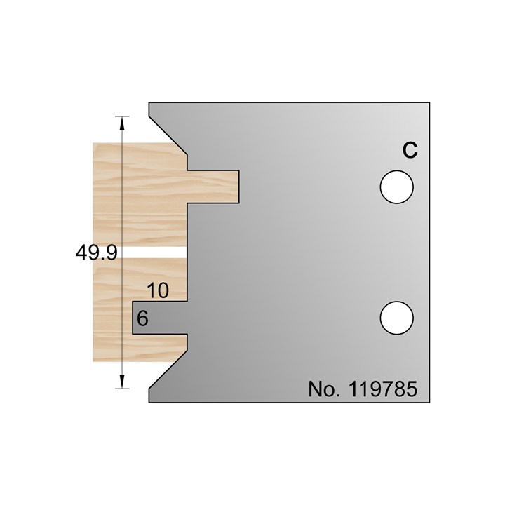 6 x 10mm T&G Profile Cutter in HSS - 119785