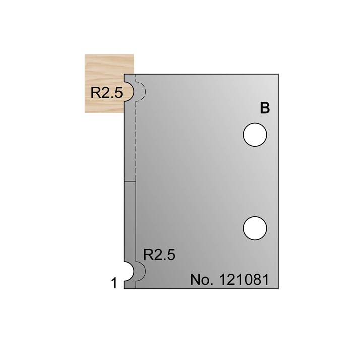 5mm Dia (R2.5) Cockbead Profile Cutter w/ 2mm Quirk - 121081