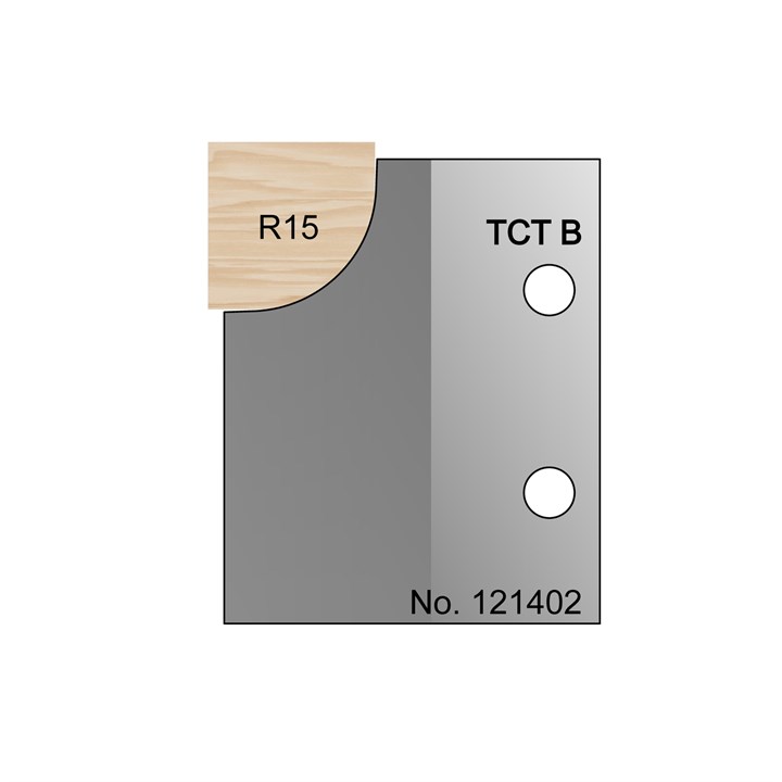 R15 Open Radius Profile Cutter in TCT - 121402