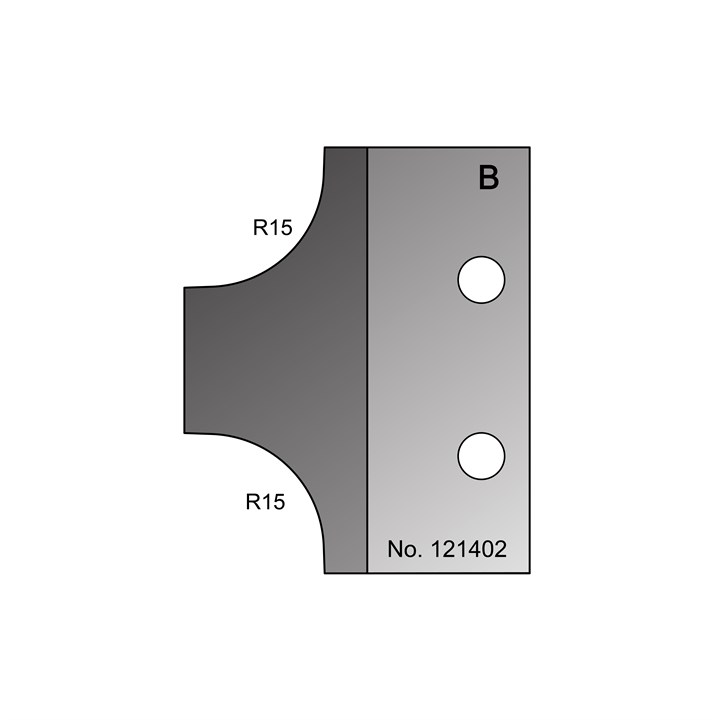 R15 Open Radius Profile Cutter in TCT - 121402