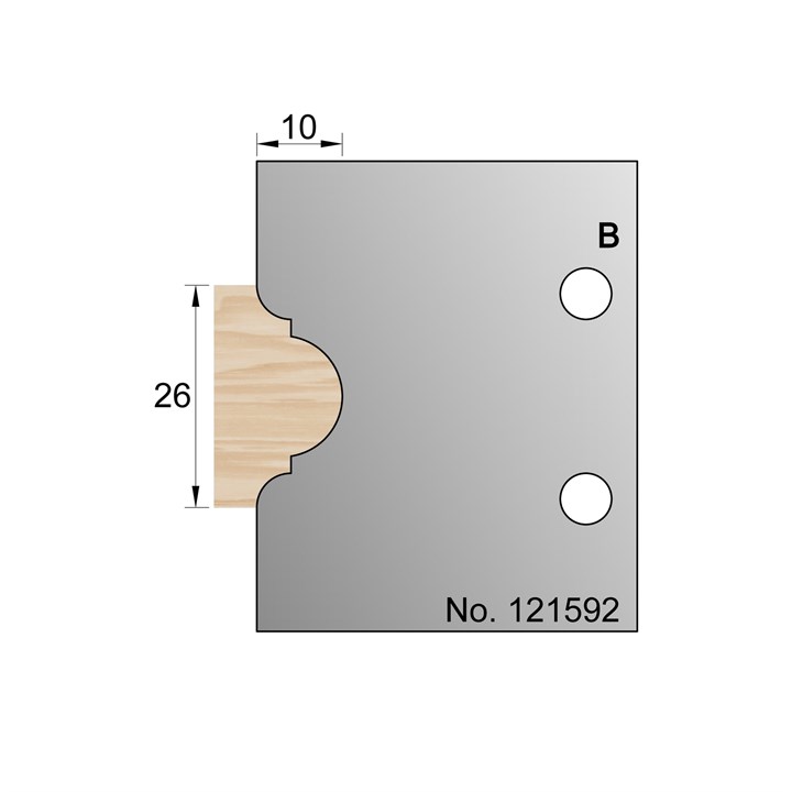 26 x 10mm Astragal Profile Cutter in HSS - 121592