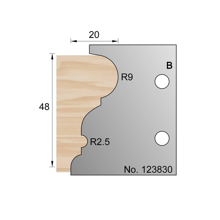 R9 & R2.5 Bolection Profile Cutter in HSS - 123830