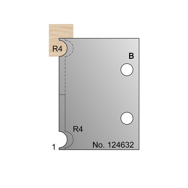 8mm Dia (R4) w/ 1mm Quirk Cockbead Profile Cutter in HSS