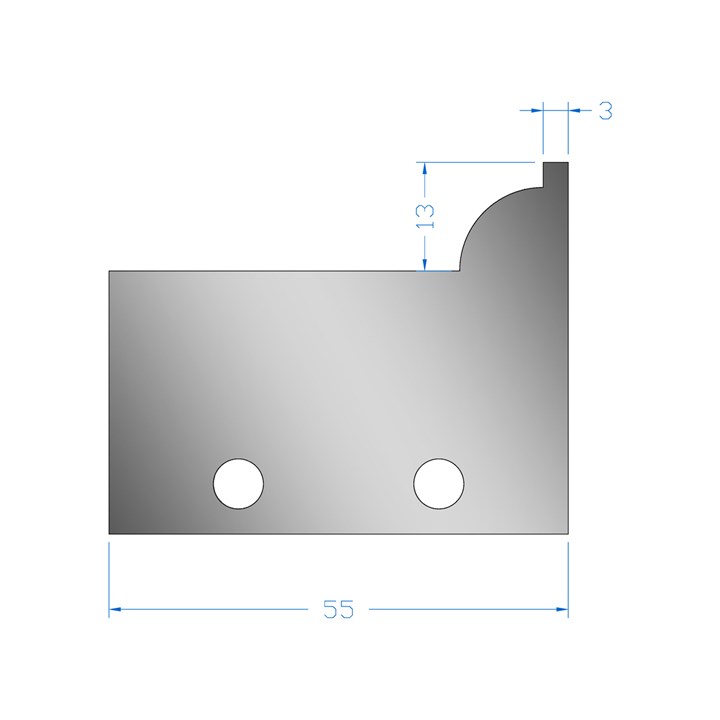 13mm w/ 3mm Quirk Scribe Profile Cutter in HSS - 124749