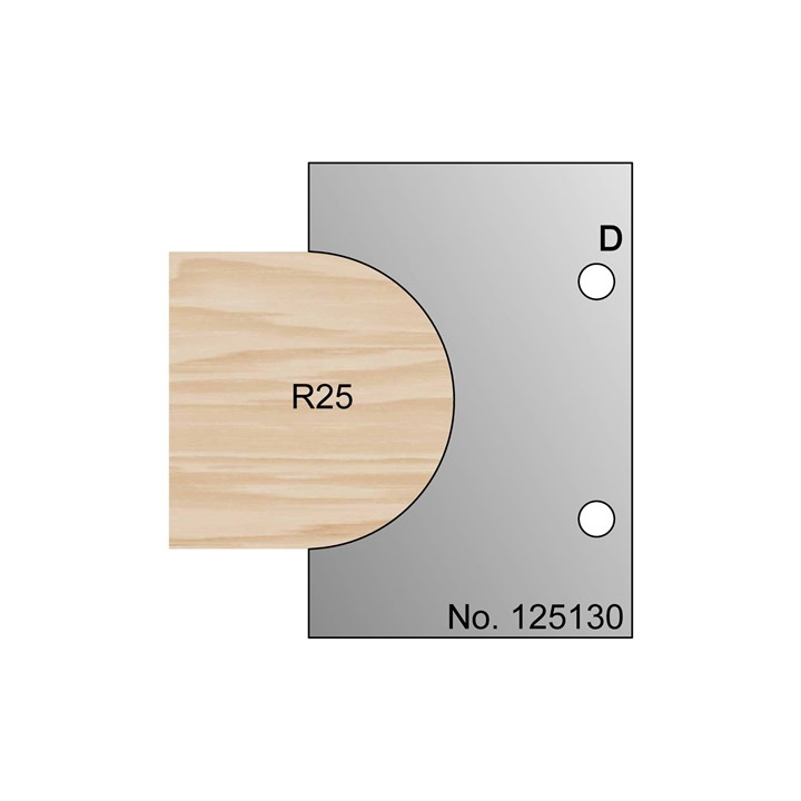 50mm Dia (R25) Nosing Profile Cutter in HSS - 125130