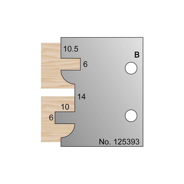 10.5 & 6 x 10mm Kitchen Door Profile Cutter in HSS - 125393