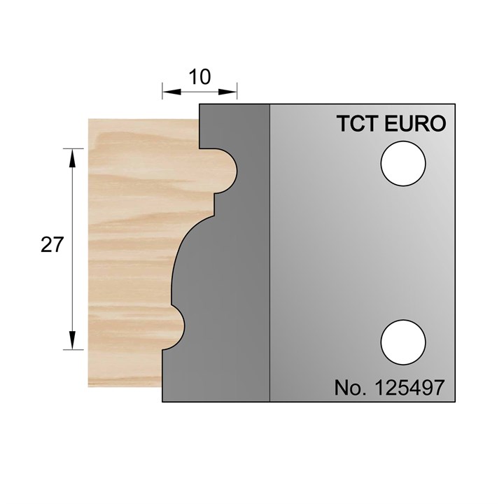 27 x 10mm Beaded Bolection Profile Cutter in TCT - 125497