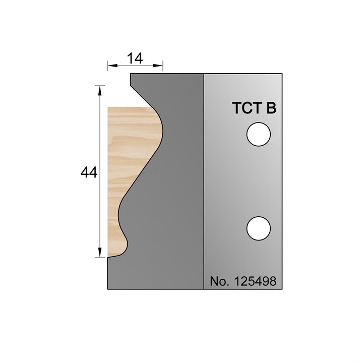 44 x 14mm Breadloaf Handrail Profile Cutter in TCT - 125498