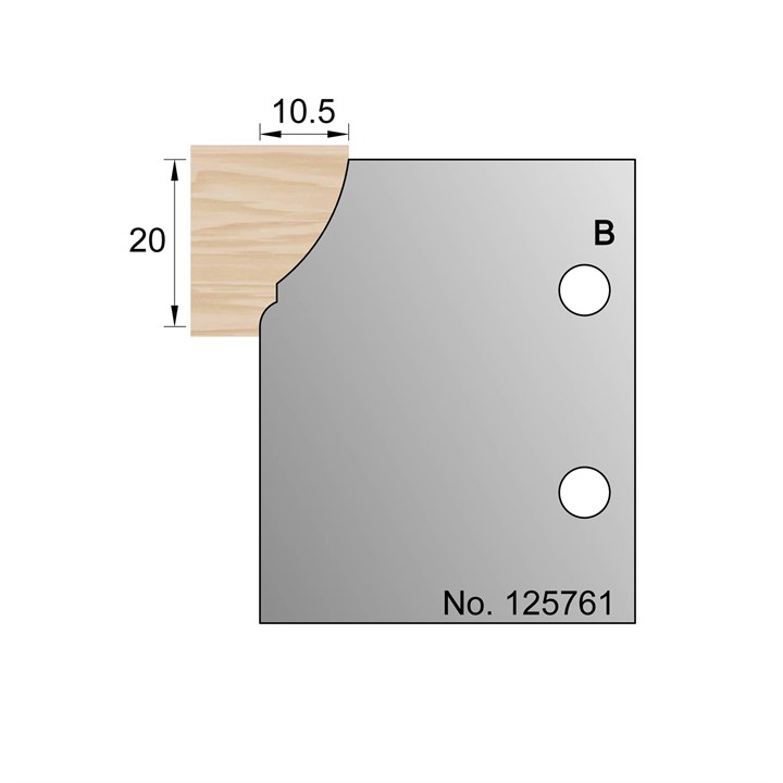 20 x 10.5mm Architrave Profile Cutter in HSS - 125761