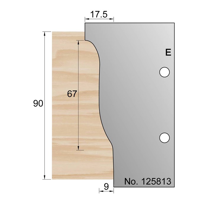 67 x 17.5mm Lambs Tongue & OGEE Profile Cutter in HSS - 125813
