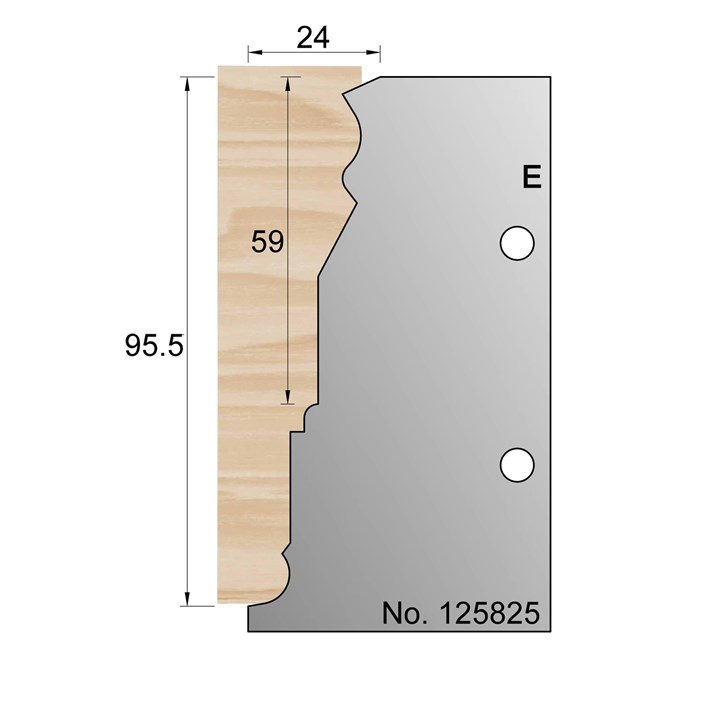 95.5 x 24mm Skirting Profile Cutter in HSS - 125825